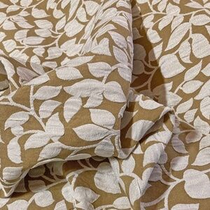 Drapery Fabric Burn Out Leaf Khaki/White 2 yds 108" Wide